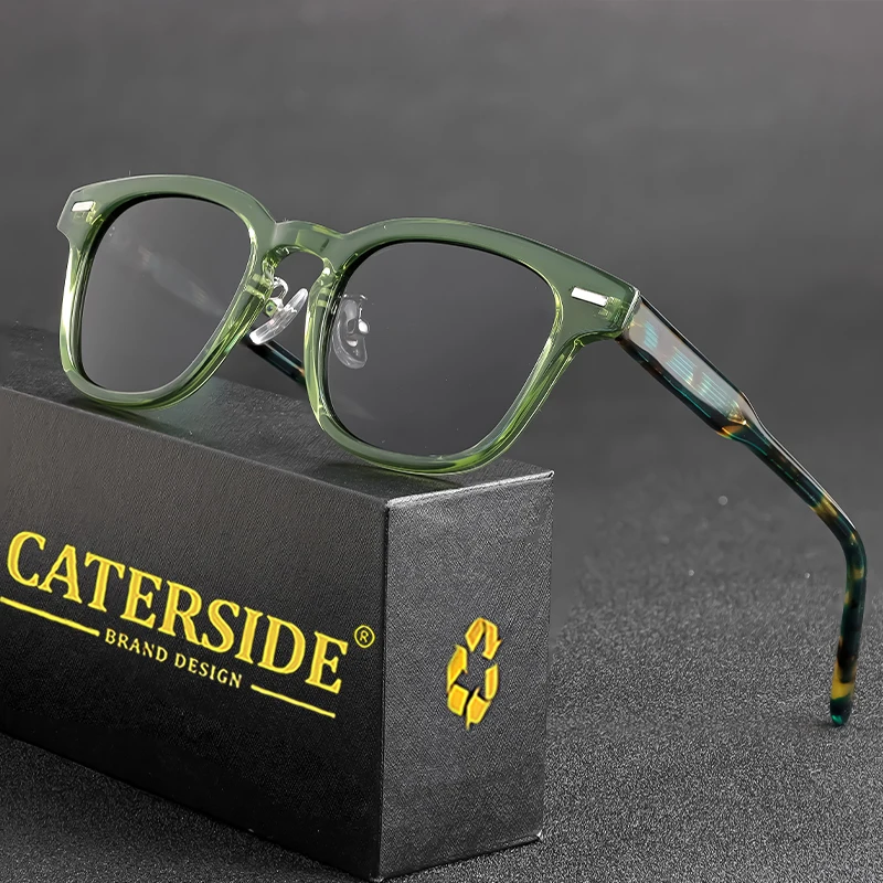 CATERSIDE Retro Quadrat Polarisierte Sonnenbrille Männer TR90 Rahmen Hohe Qualität Sonnenbrille für Frauen Fahren Angeln Party Brillen