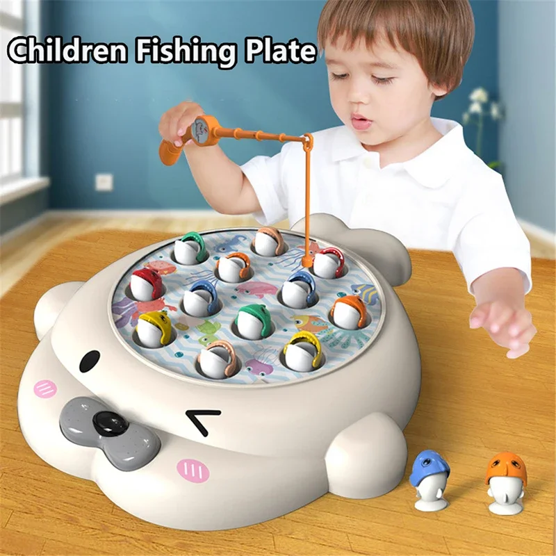 Montessori Magnetic Fishing Toys Set Parent-Child Interaction Educational Magnetic Fishing Game Children Gifts 2 Fishing Rods 2