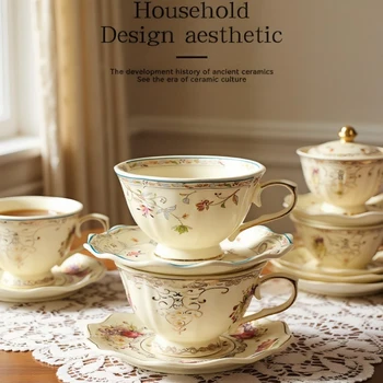 Vintage Hand-Painted Coffee Cup Set 1
