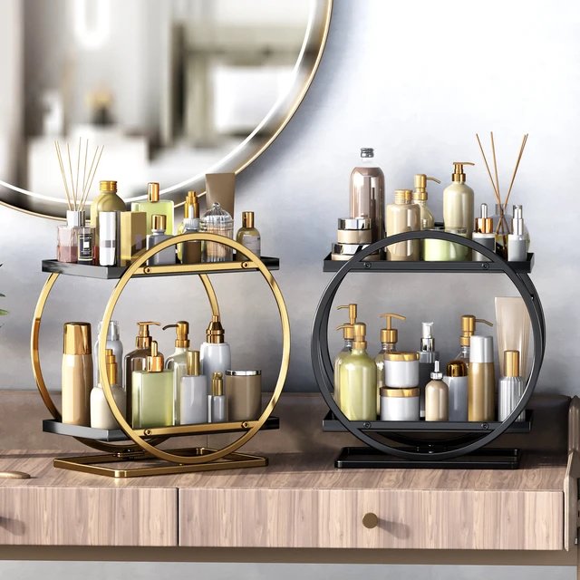 Bathroom Organizer Countertop Gold, 2 Tier Bathroom Vanity Organizer Makeup  Shelf Removable Tier Tray for Dresser,Bedroom - AliExpress