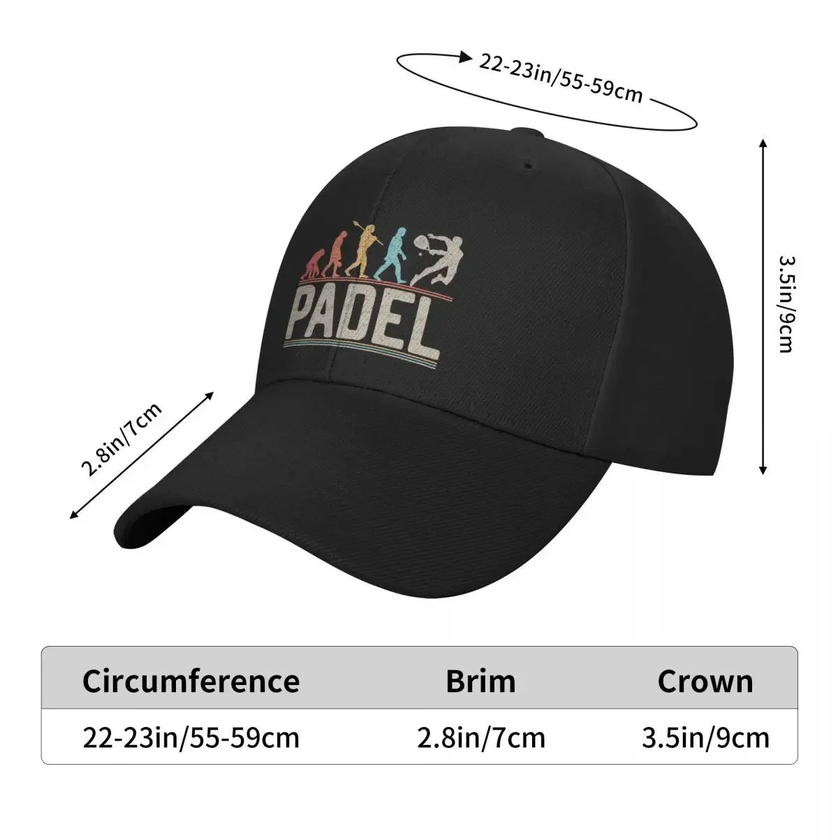 Padel Evolution of Man Vintage Funny Padel Player Baseball Cap Christmas Hat beach hat Mens Caps Women's