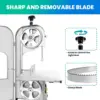 Electric Meat Bandsaw,1500W Metal Bone Cutter Commercial Meat Cutter Machine,Stainless Steel Countertop Meat Bone Cutter With 8 3