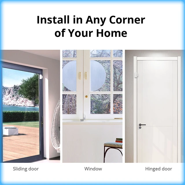 SONOFF DW2 WiFi Door Window Sensor EWeLink Smart Home Security Protection Compatible With Alexa Google Home Assistant 5