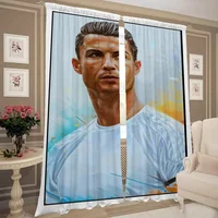 Window Kitchen Curtains for Living Room 2 Pieces Blackout Curtains Door Curtain Cristiano Ronaldo Partition Bedroom Decoration 2