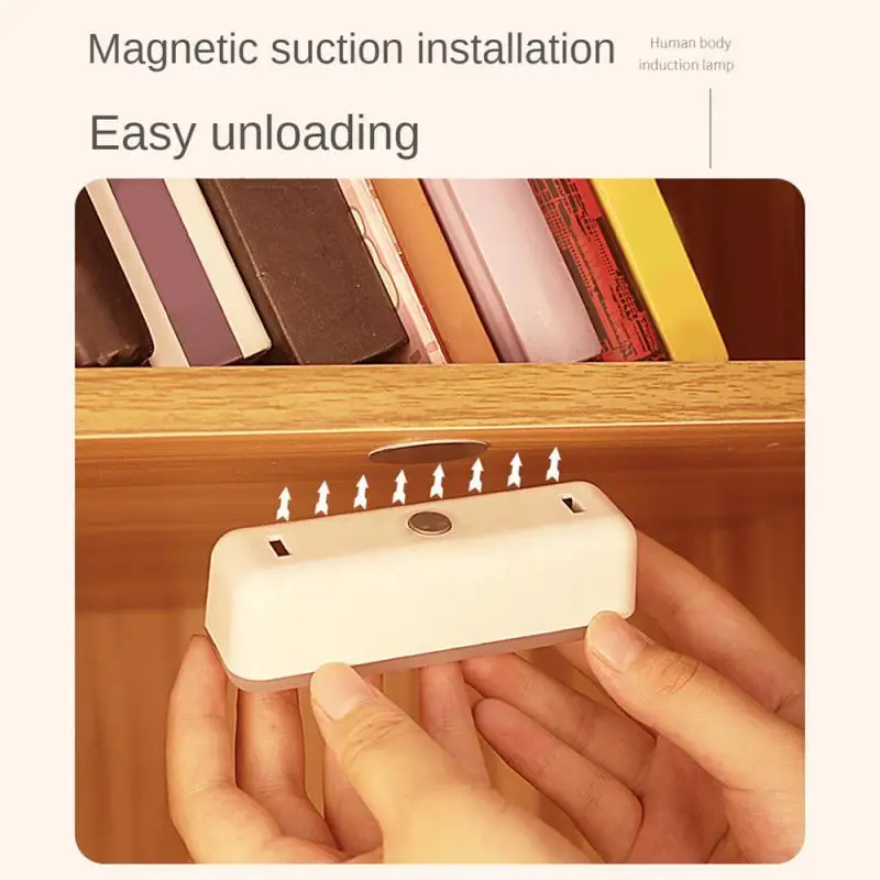 LED Motion Sensor Night Light USB Charging Smart Light Cabinet Lamp Wireless Human Body Induction For Kitchen Bedroom Bathroom 2