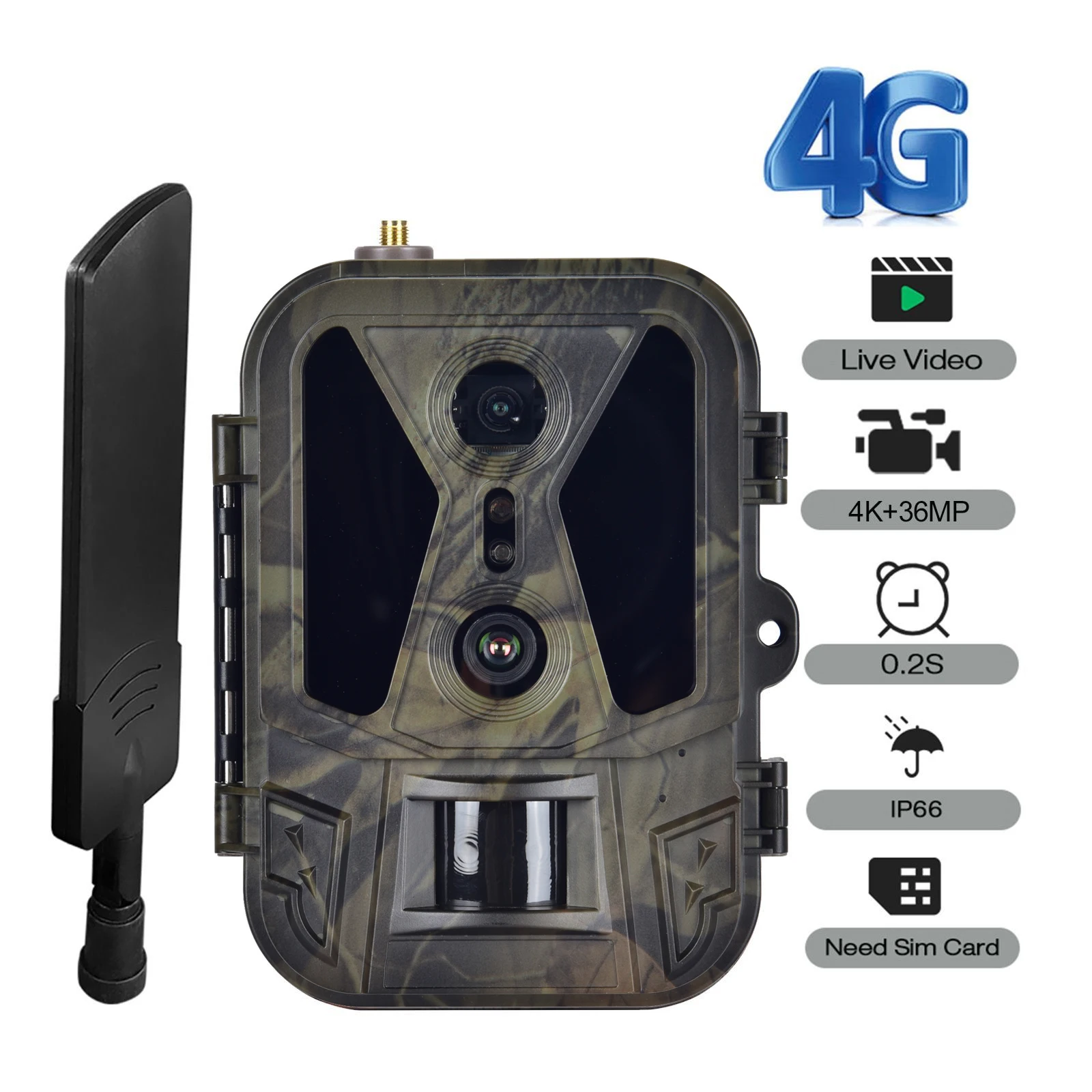 Live Streaming Dual Lens Hunting Trail Camera 4G HC950PRO 36MP 4K APP Remote Control Internet Video Telecamera Night Vision IP65