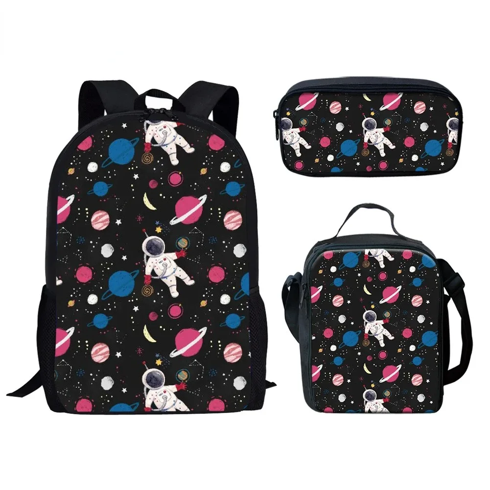 Student School Backpack with Astronaut 3D Printing, Laptop Backpack, Lunch Backpack, Pencil Case, Fantasy Space, Harajuku,