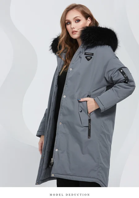 Giubbotto Moncler Donna Parka Con Cappuccio In Pelliccia Sintetica