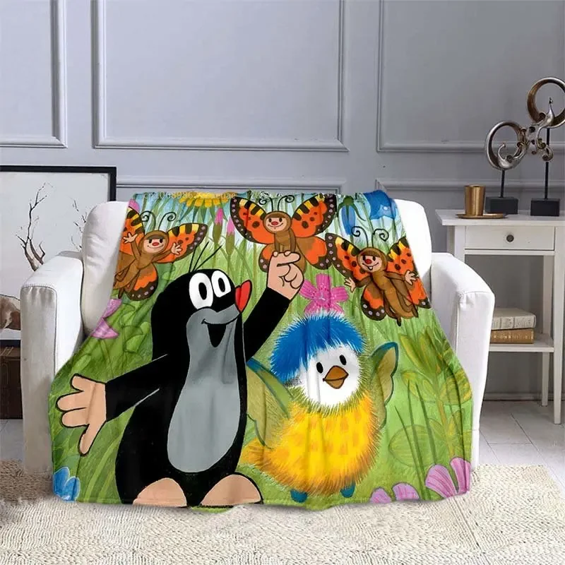 The Little Mole Blanket Flannel Friends Together Cozy Soft Fleece Bedspread Classic Cartoon Blanket Gift for Children Kids 5