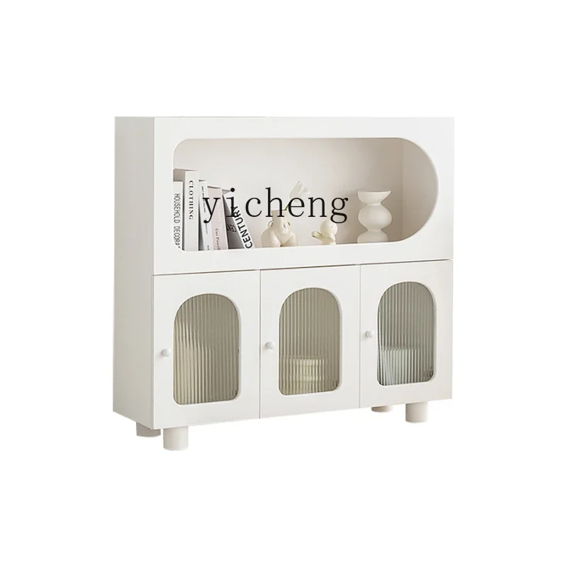 

ZC White Storage Cabinet Small Apartment Home Sideboard Cabinet Display Cabinet Simple Modern Curio Cabinet