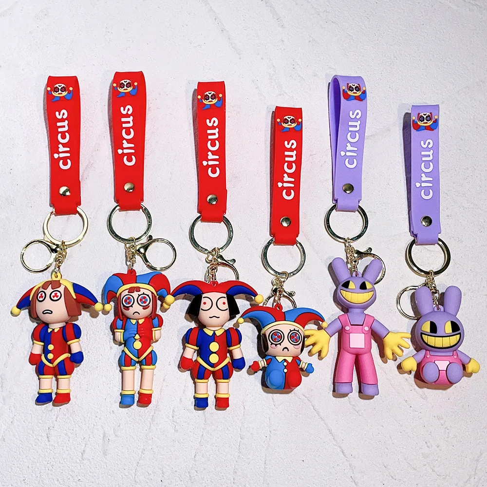 SUJEBRAN 6 Key Rings The Amazing Circus Figurine Accessories