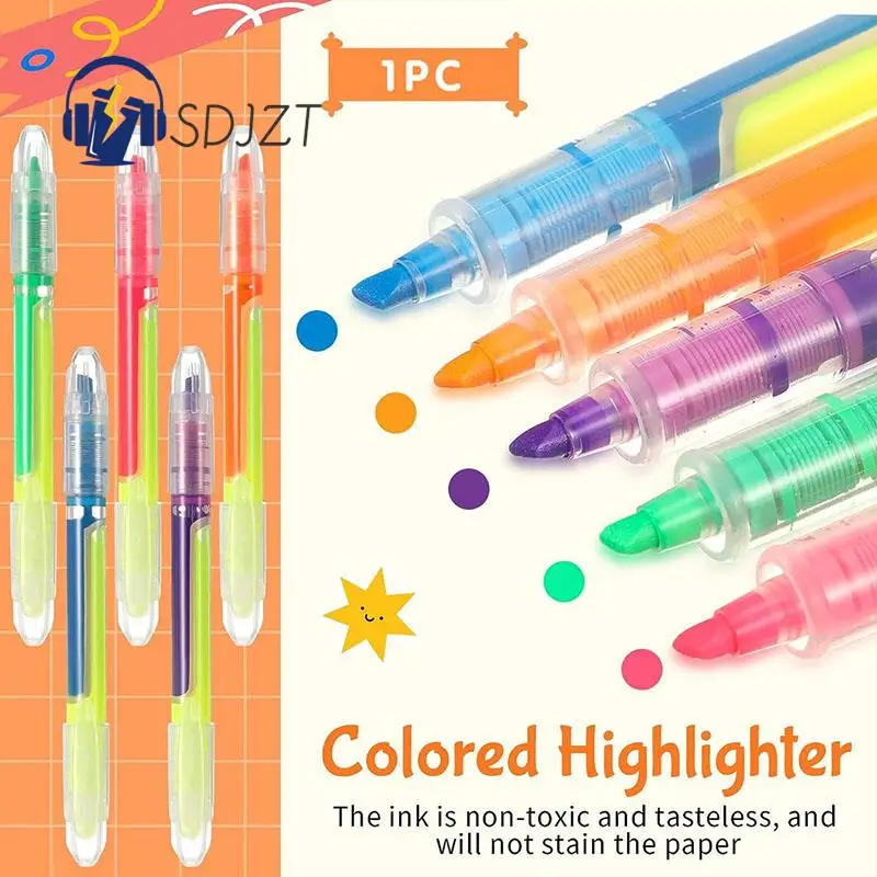 

Double-headed Highlighter Color Straight Liquid Marker Pen Hand Account This Student Stationery