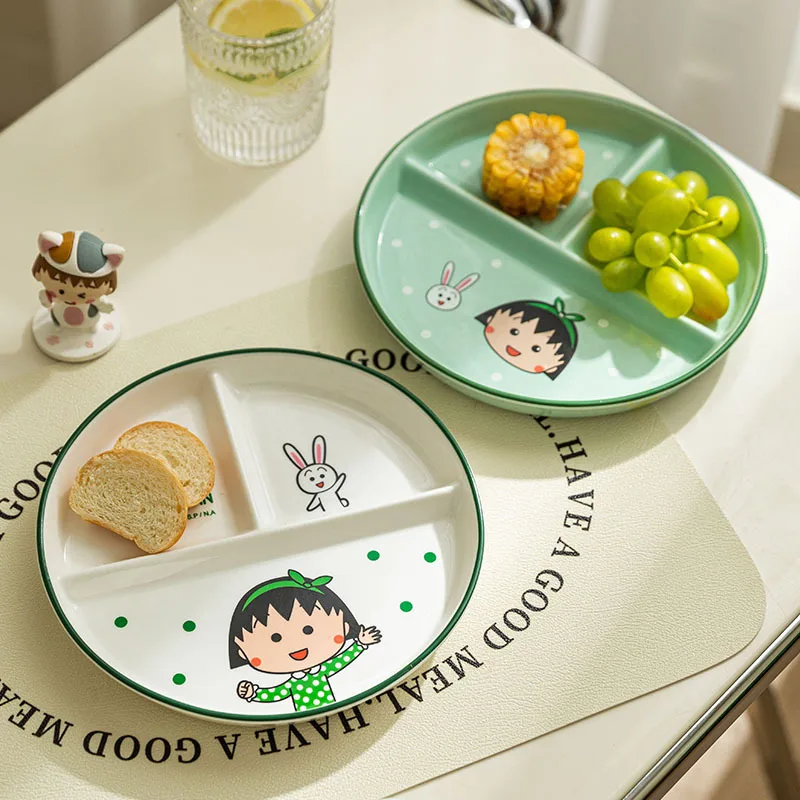 

Kawaii Chibi Maruko-Chan аниме хобби мультфильм керамическая тарелка детский завтрак три тарелки подарок на день рождения
