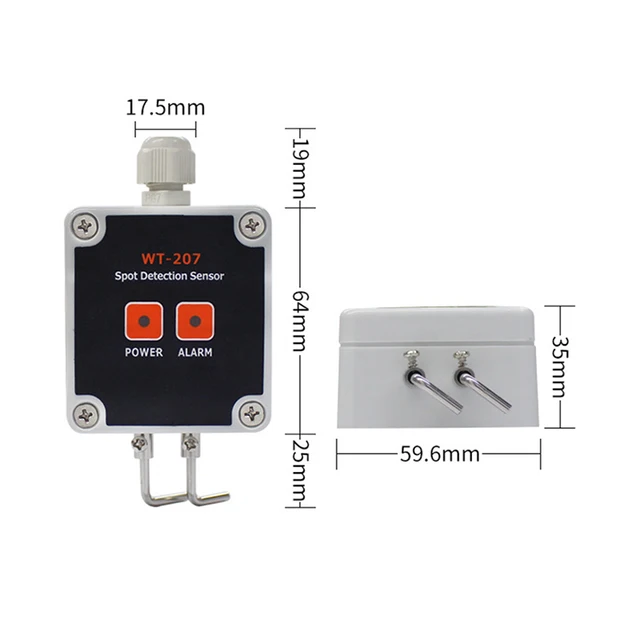 Water Leakage Detector Alarm Sensor NO NC Normal Open Close Relay Output For Power Distribution Room DC 12V 3