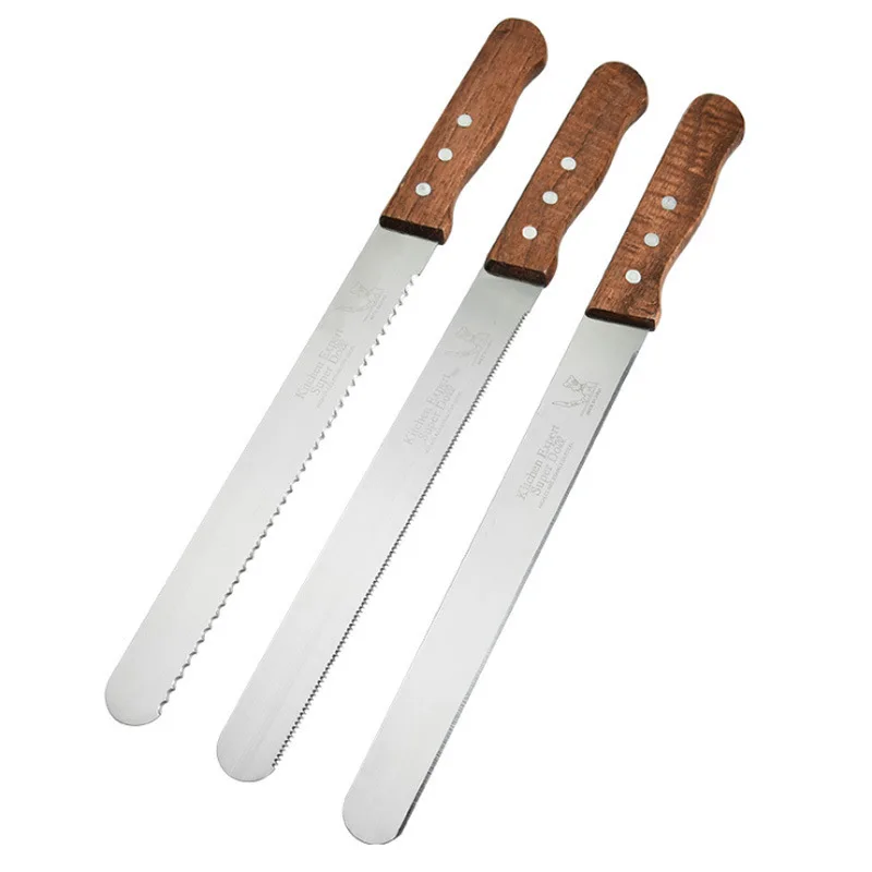 10/12/14 Inch Stainless Steel Serrated Bread Knife Wooden Handle Slicing Knives Toast Cake Slicer Kitchen Pastry Biscuit Cutter baking tool,baking accessories,bread cutter
