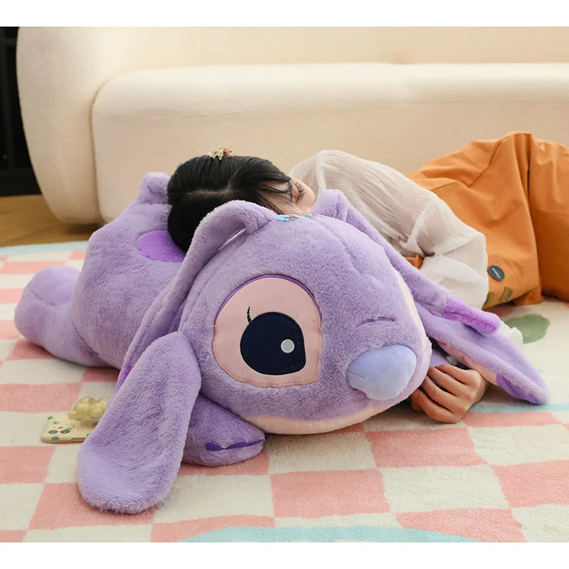 디즈니 55cm 스티치 인형 봉제 인형 릴로 & 스티치 봉제 인형 부드러운 베개 경향이 자세 어두운/밝은 보라색 귀여운 장난감 선물