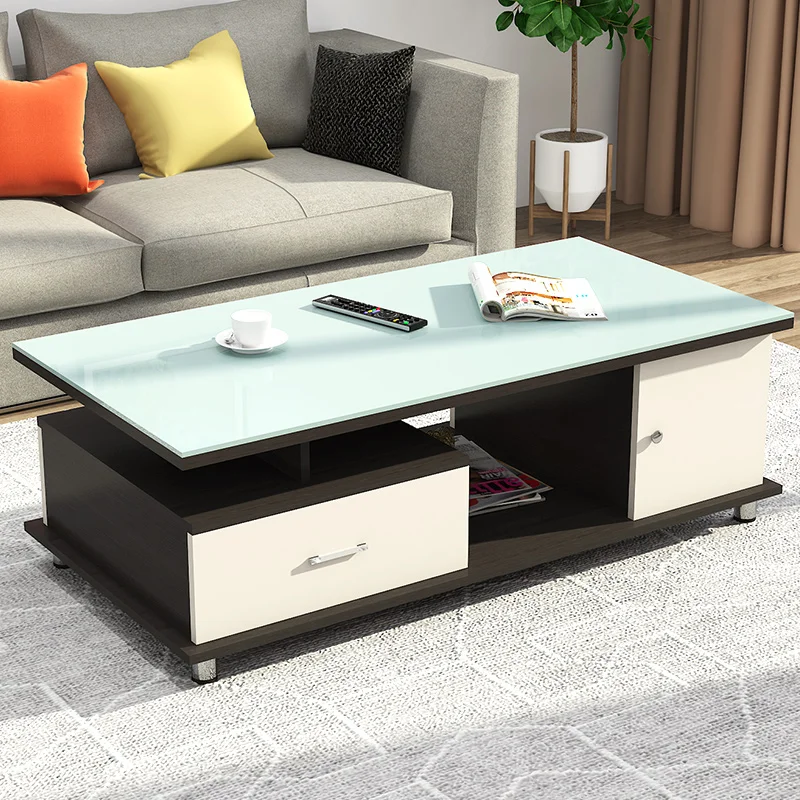Simple Modern Coffee Tables Storage Neat Designer Glass Side Table