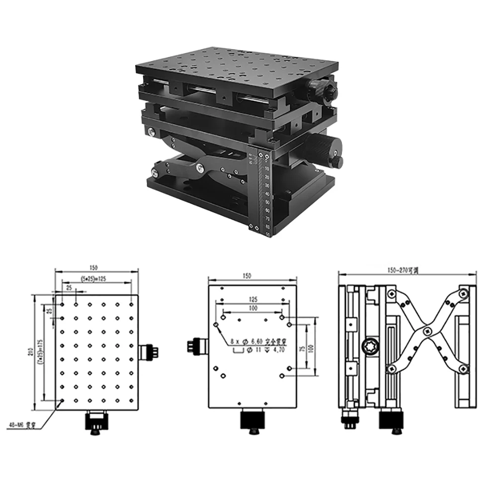 XYZ 3 Axis Manual Fine Adjustment Stage Optical experimental