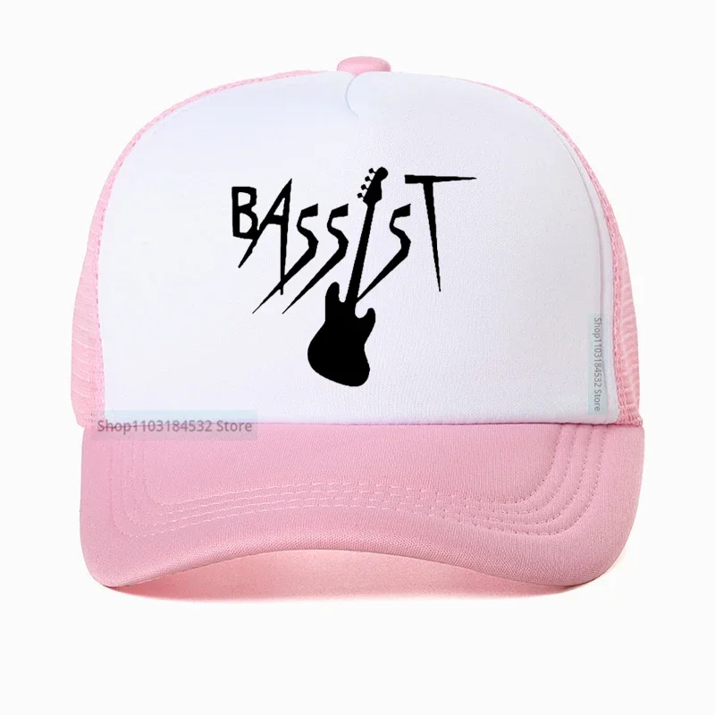 Bassist Guitar Music Band hat Bass Guitarist Rock Baseball Cap Harajuku Print Graphic Hip Hop Y2K caps cool Mesh breathable Hats 4
