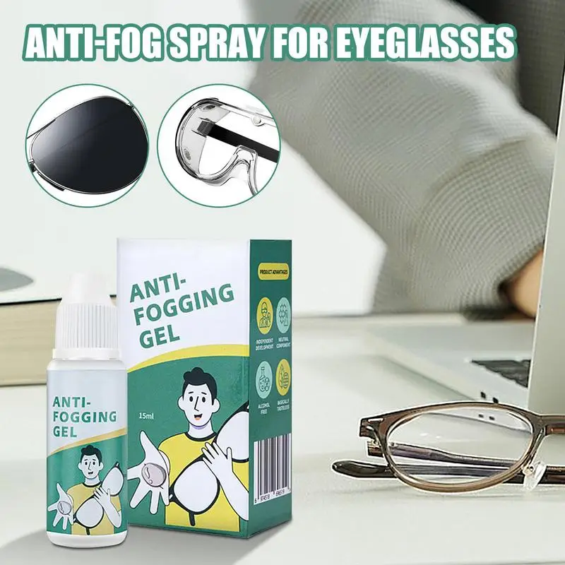 Anti Fog Spray For Glasses 15ml Long Lasting Antifog Lens Spray Effective Fog Spray Safe Anti Fog Glass Cleaner For Home Ski