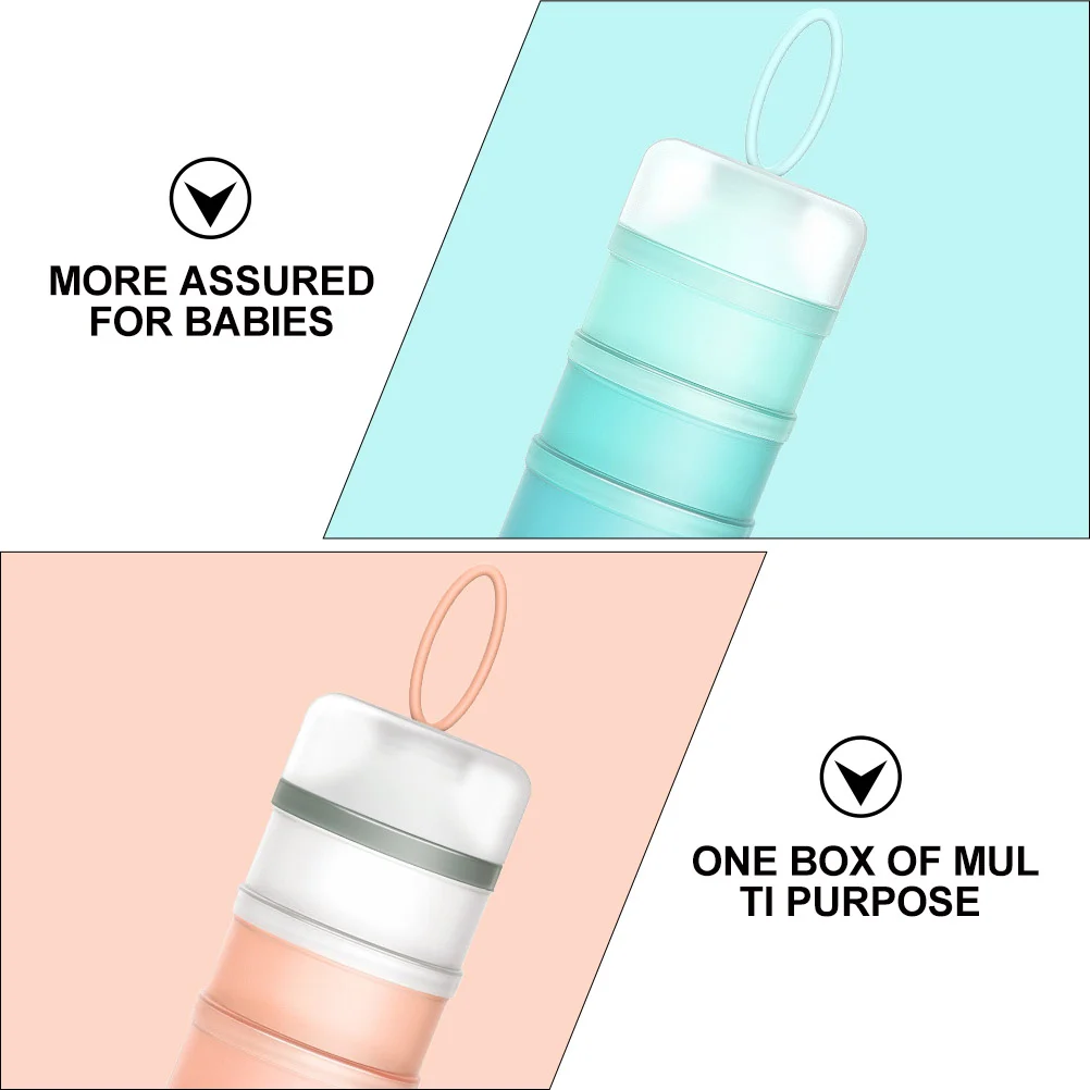 2 Pcs Milk Powder Packing Box Independent Holder Container Baby Formula Dispenser Detachable Food Pp Travel Storage Case