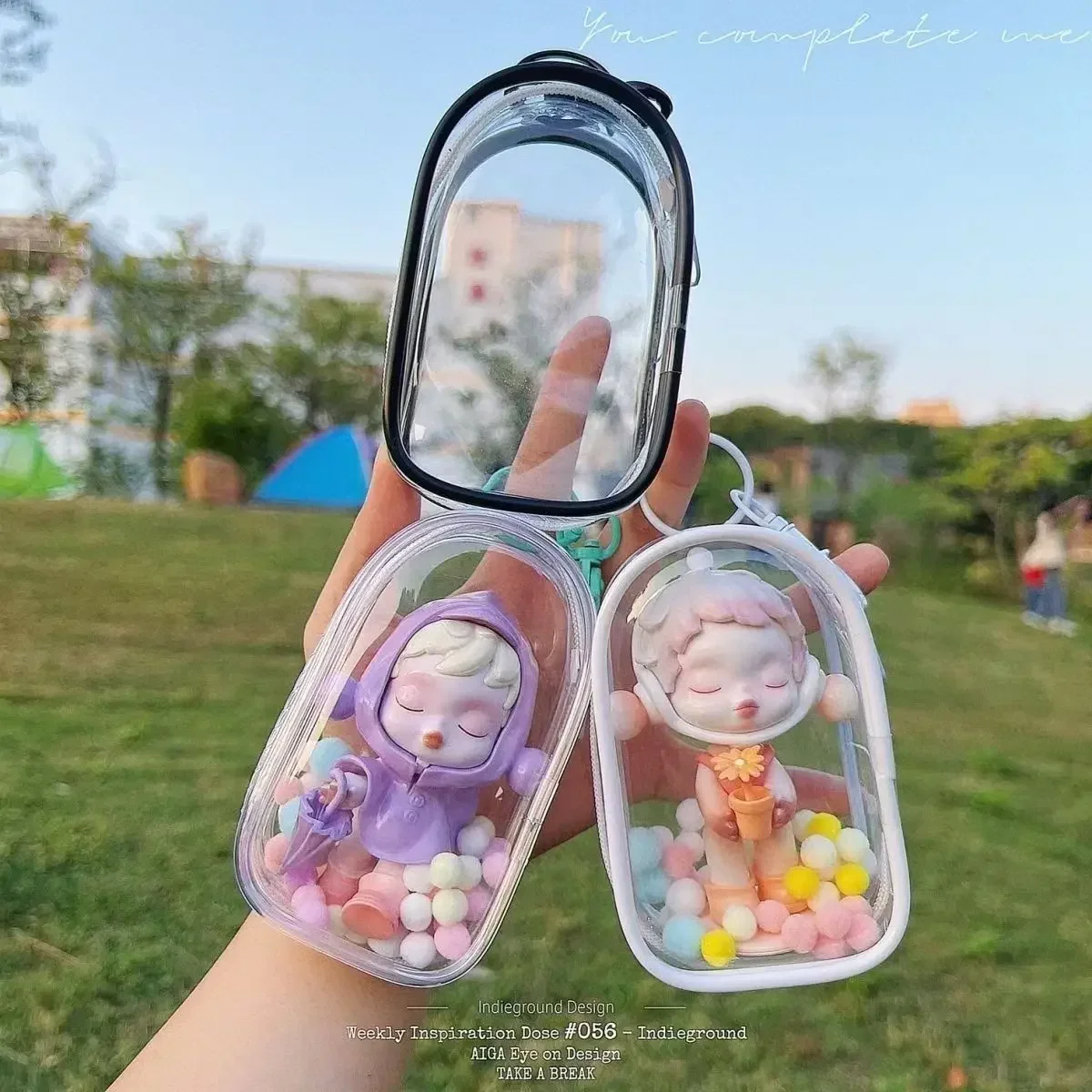 Transparent PVC Mystery Box Organizer Box Keychain Bag Protect Mystery Toy Storage Case Cute Doll Bag Organization