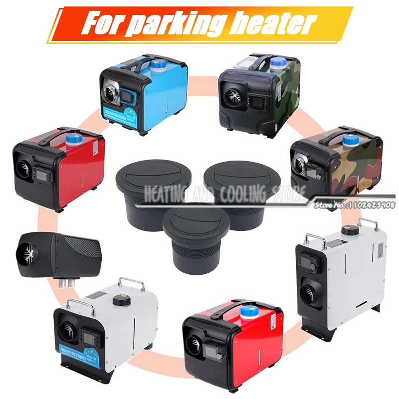 Car Diesel Heater Pipe Openable Round Vent Outlet Rotatable Black Exhaust Joint Connector 42/60/75/90mm for Parking Heater