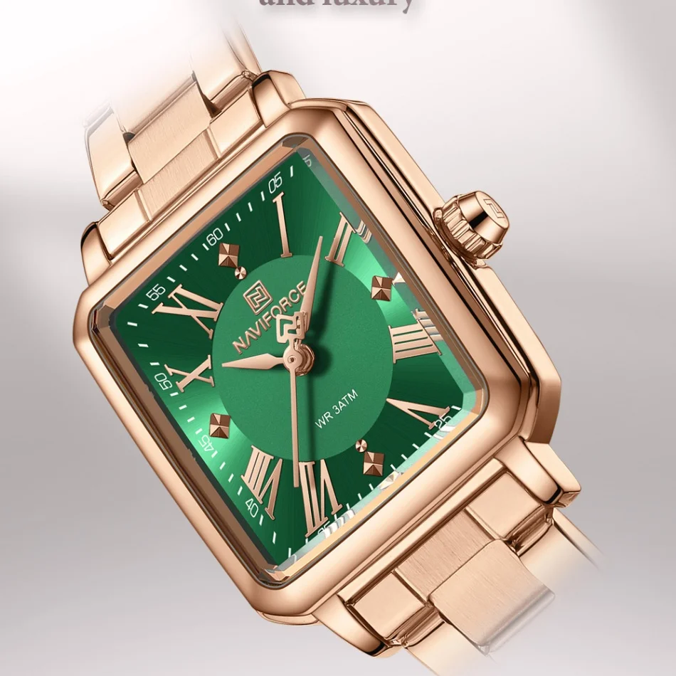 NAVIFORCE Elegant Women's Stainless Steel Dress Watch - 3ATM Waterproof Fashion Timepiece