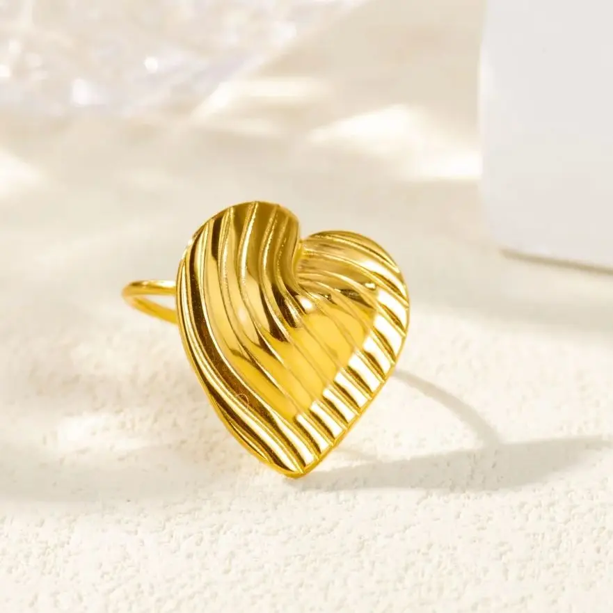 Rings Textured Heart Geometric For Women
