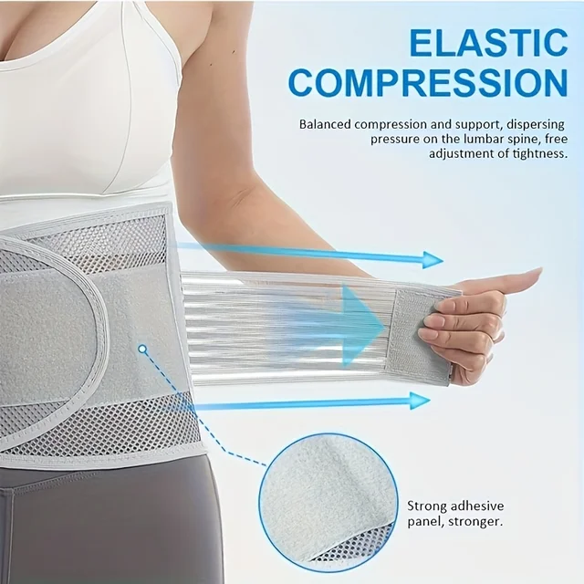 5 Reinforced Compression Waist Support Beltm,Elastic Compression with Breathable Mesh Back Support -for Standing,Working 4