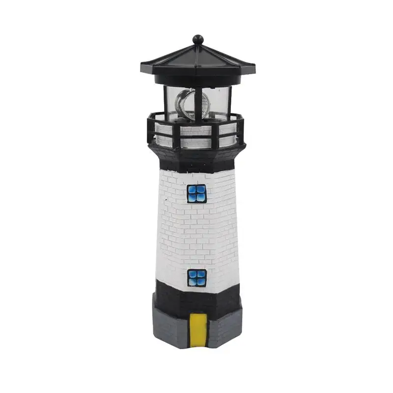 

Lighthouse Statue Shape Solar LED Light Rotating Outdoor Garden Lamp Waterproof Guide Light Landscape Decoration