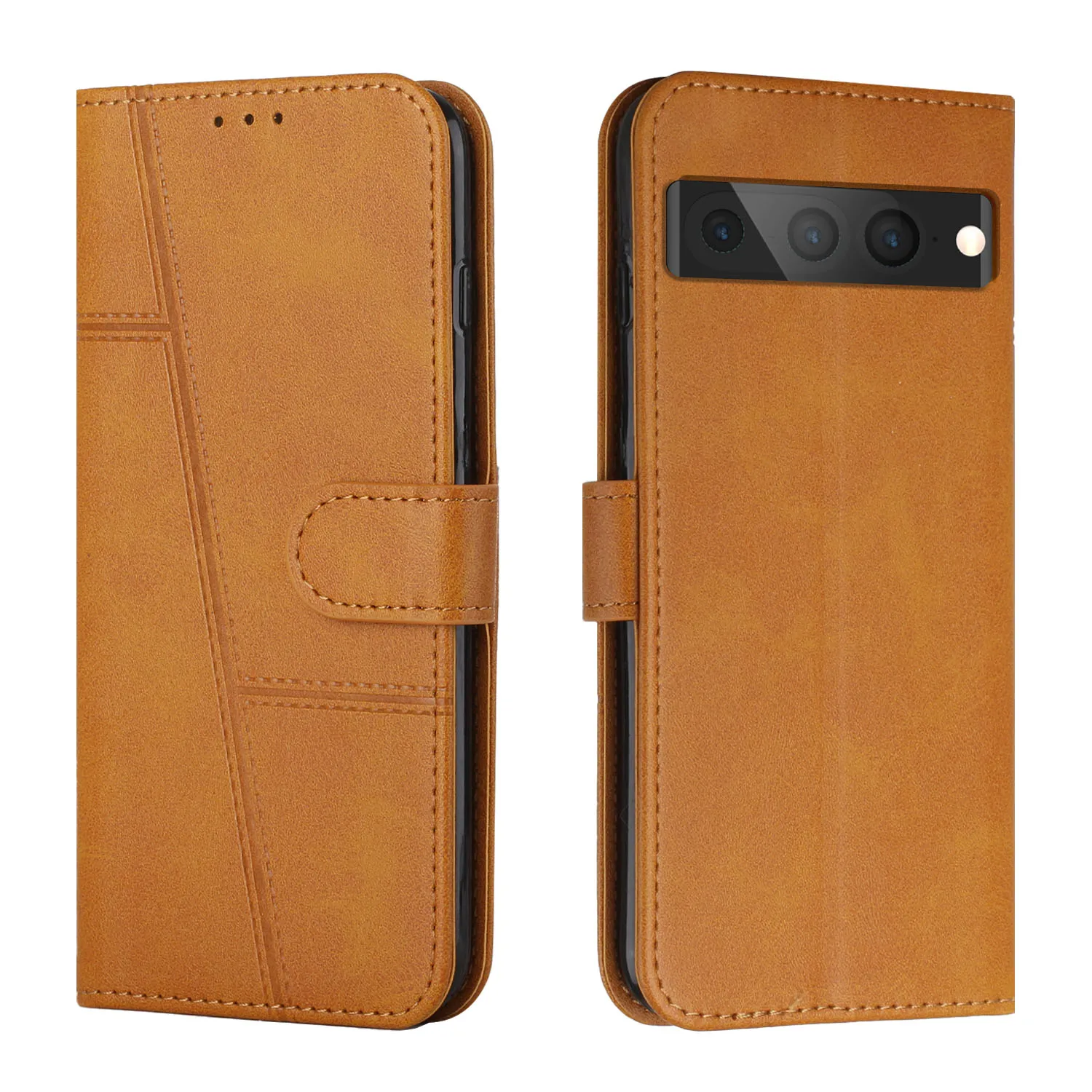 

Business Calf Pattern Cards Solt Bag Wallet Leather Case For Google Pixel 8 7 Pro 7A 6 Book Wallet Cards Solt Kickstand Cover