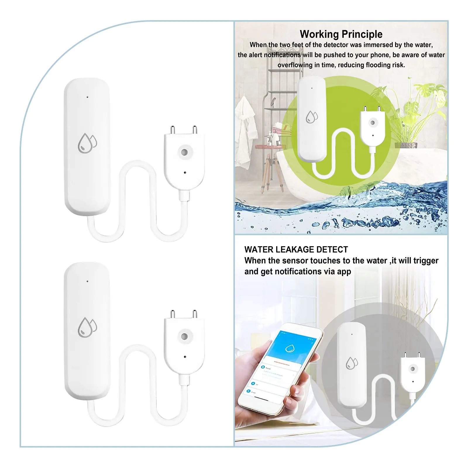 

Practical Solar Leakage Alarm Sensor Regular Defense Timely Identify Water Leakage Alarm Water Level APP Remote