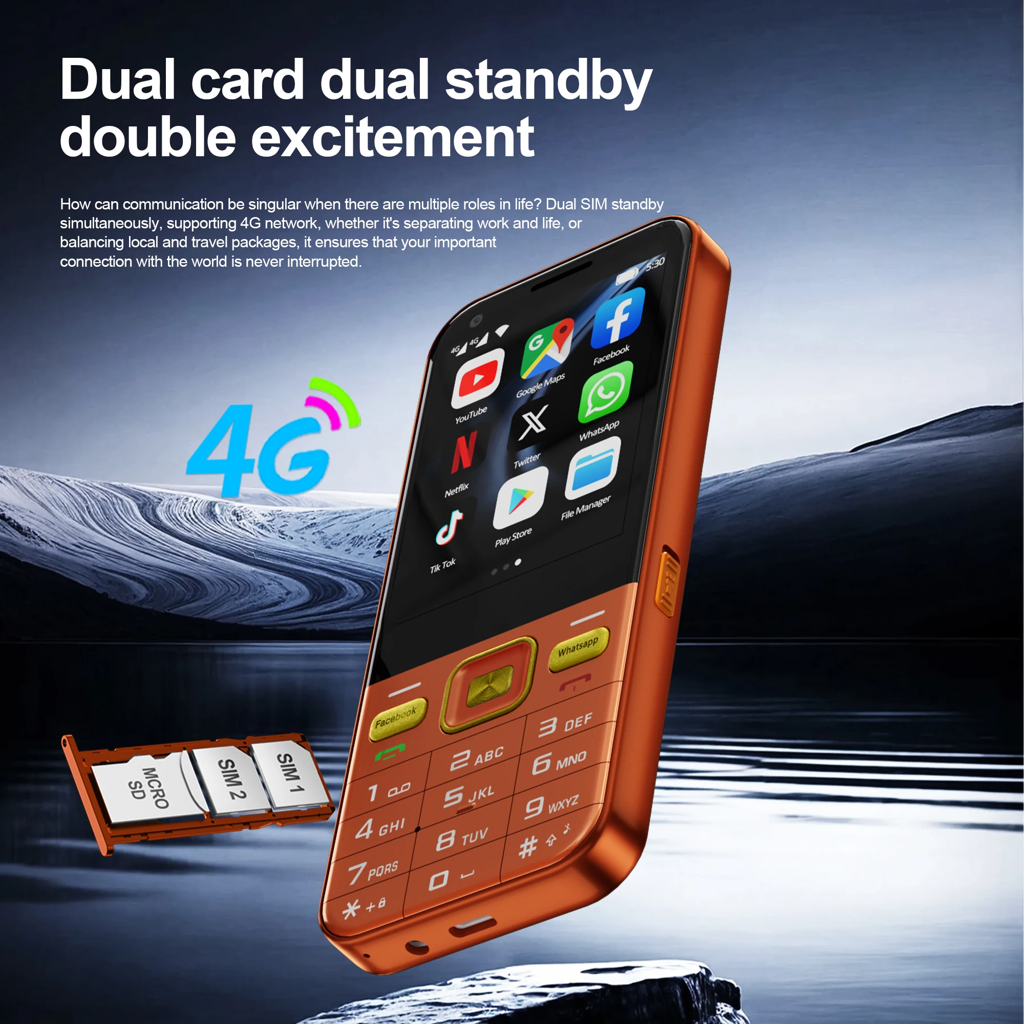 SERVO F8 Ultra Android Touch Smartphone 4G LTE RAM 2GB ROM 16GB Play Store WhatsAPP GPS Dual SIM Card Button Smart Mobile Phones