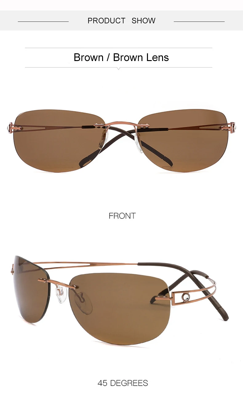 Krasivyy Women's Rimless Oval Screwless Titanium Sunglasses 14