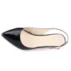 Daily all-match Sandal Shoes Pointed High Heels Large Size Pumps New 6cm Low Casual Back Empty Buckle Red Wedding shoes 4