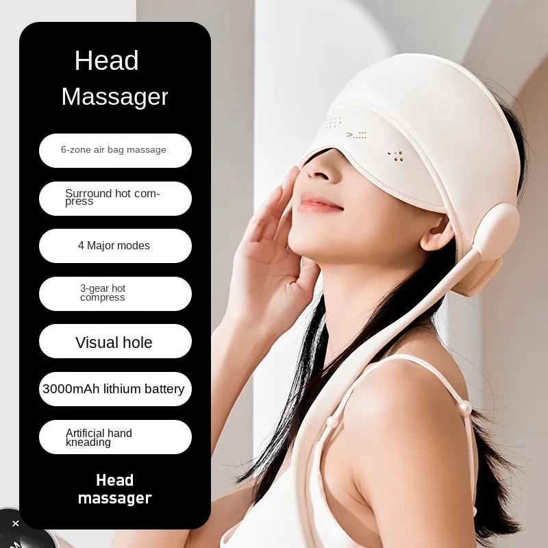 Electric Air Pressure Head Massager Head Eye Massager Graphene Heating Eye Hot Compress for Relax Improve Sleep Stress Relief