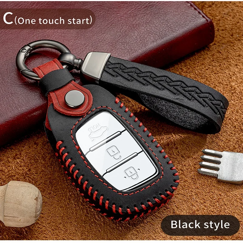 

Fashion Leather Car Key Case Cover for Hyundai ix25 ix35 ix45 Tucson Sonata Rena Creta Verna Solaris Mistra Elantra Accent