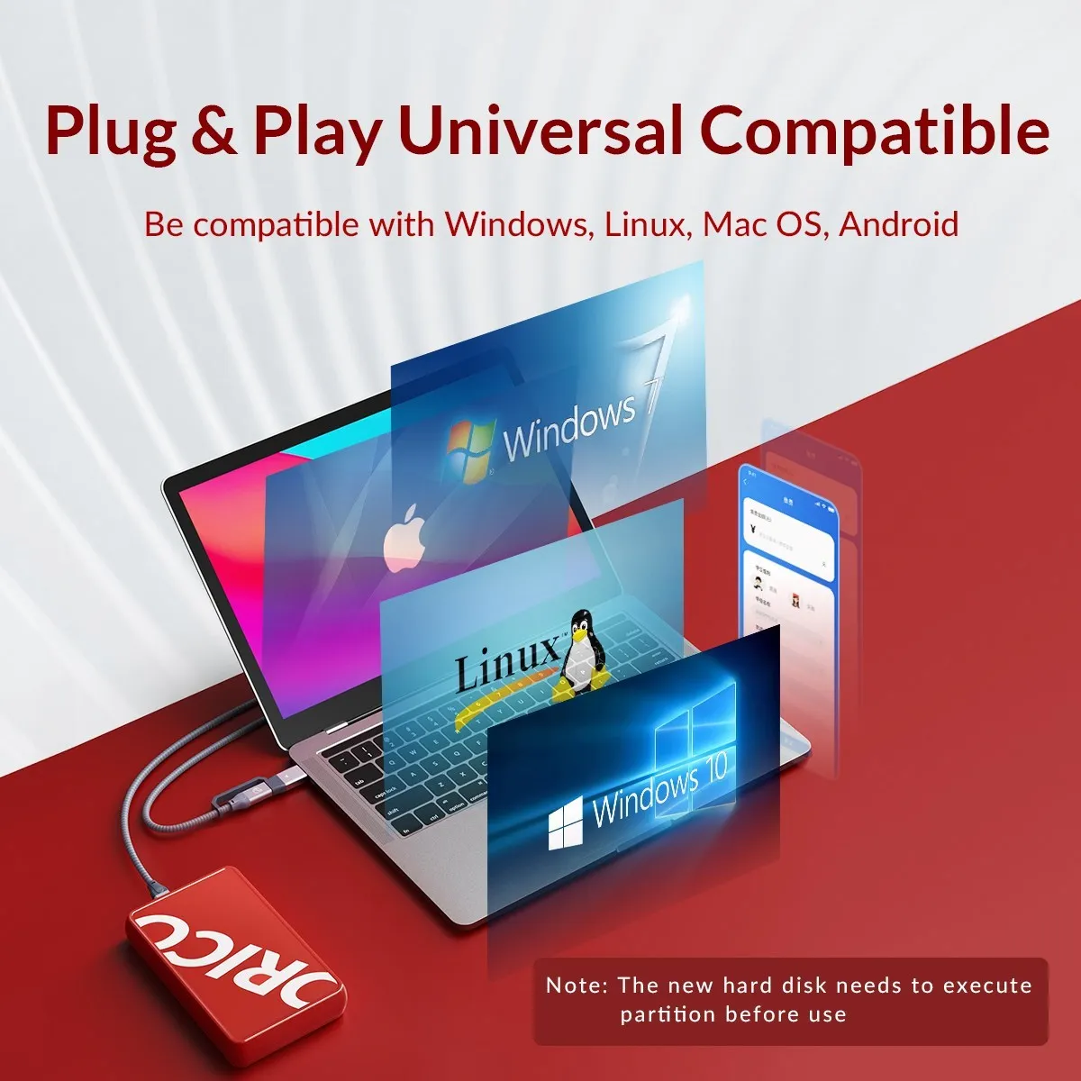 ORICO Ʈ ƮϿ  HD 2.5 ġ, CŸ, USB3.0 SSD, HDD Ŭ, 6Gbps ʰ , UASP   