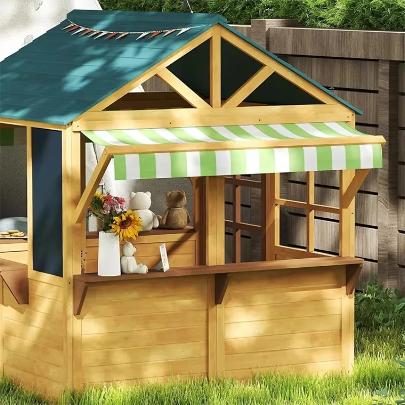 รูปสินค้า บ้านเล่นกลางแจ้งไม้กันน้ำ ปลอดภัยสำหรับเด็ก