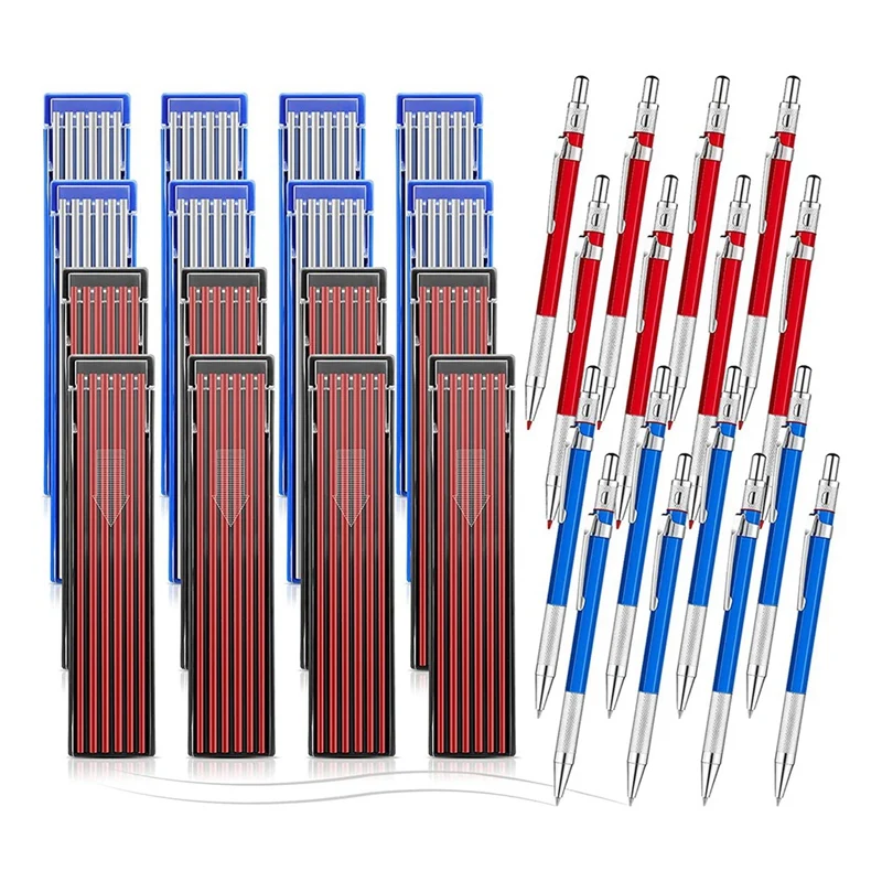 Metal Carpenter Pencils Welders Silver Streak Pencil With Round Refills Mechanical Carpenter Pencils Marker Pen Welding Tool