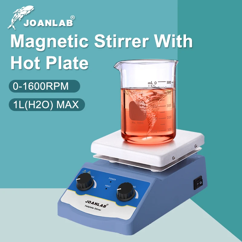 JOANLAB Magnetic Stirrer Hot Plate Laboratory Stirrer Heating Magnetic Mixer With Stir Bar 1L 1600rpm Lab Equipment magnetic stirrer,electric stirrer