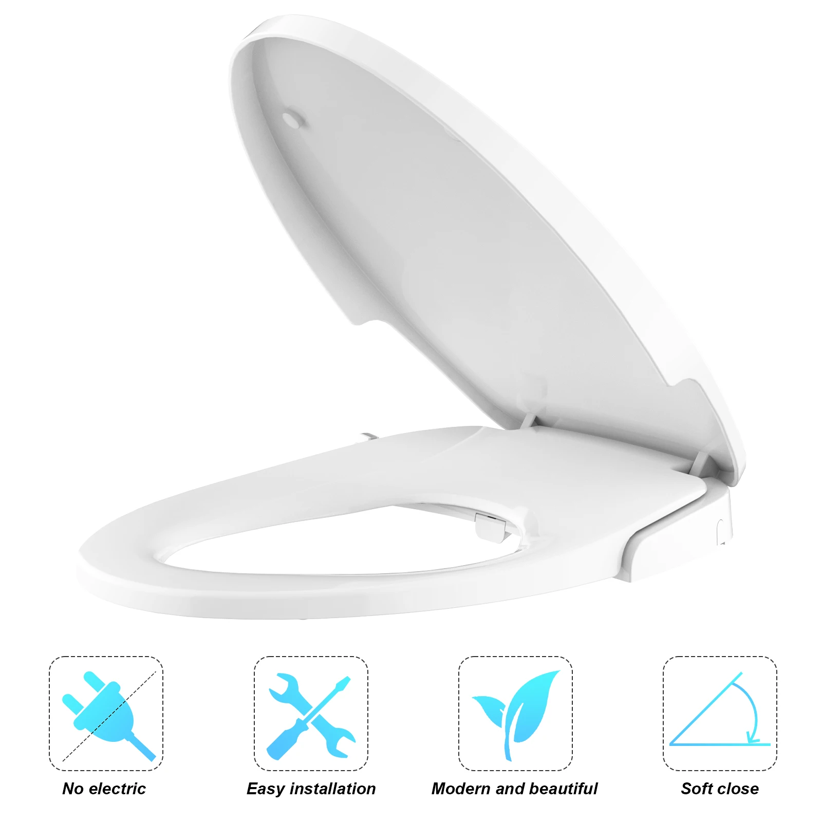 Bidet Toilet Seat, Premium Non-Electric Elongated Bidet Toilet Seats with Dual Nozzle, Easy to Install and Use