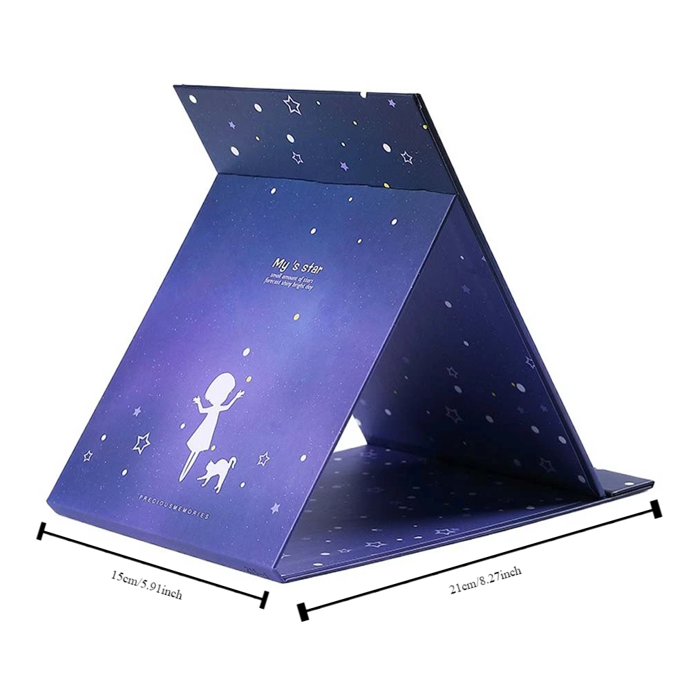High Definition Desktop Stand Mirror Folding Compact Cosmetic Mirror Fold Makeup Light Weight Delicate Vanity