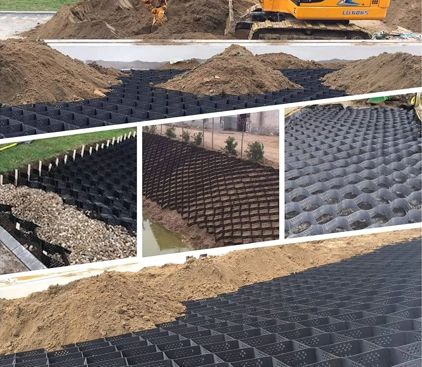 3.3 ft. x 26 ft. x 2 in. Plastic Ground Geo Grid Driveway Ground Pavers for Landscaping