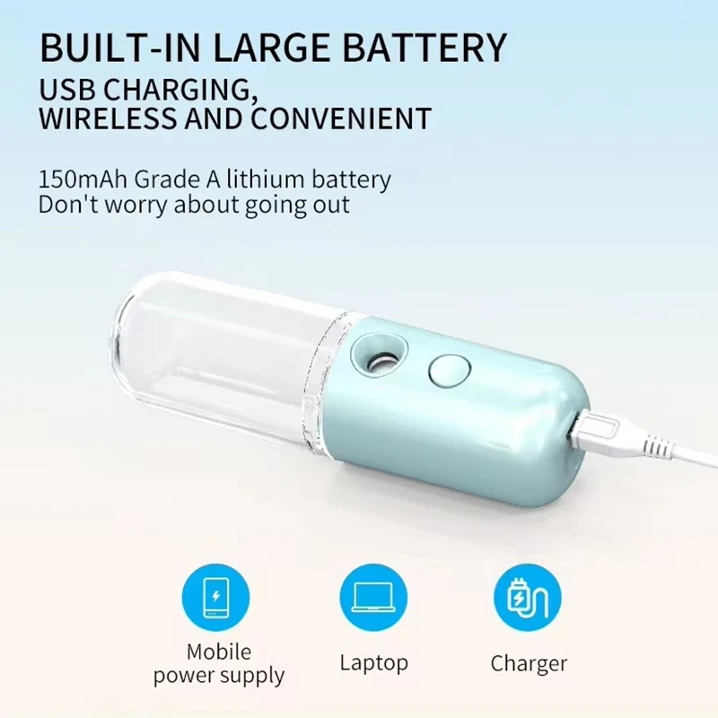 Nano Facial Sprayer Portable Facial Steamer  Facial Moisturizing Mist Sprayer Humidifier Cool Mist Maker Oil Diffuser Hydrator 5