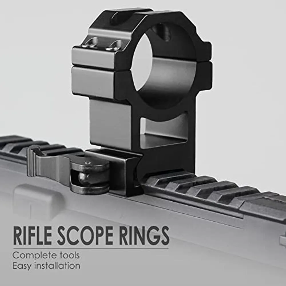30MM/25.4MM Tactical Quick Release Scope Ring for 20mm Weaver/Picatinny Rail Adjustable Height Optical Riflescope Sight Mount 4