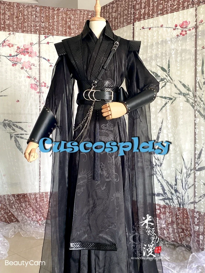 

Chinese Black Luxurious Hanfu Anime Tian Guan Ci Fu He Xuan Cosplay Costume Sha Po Lang Gu Yun Outfits for Hallween Custom Made