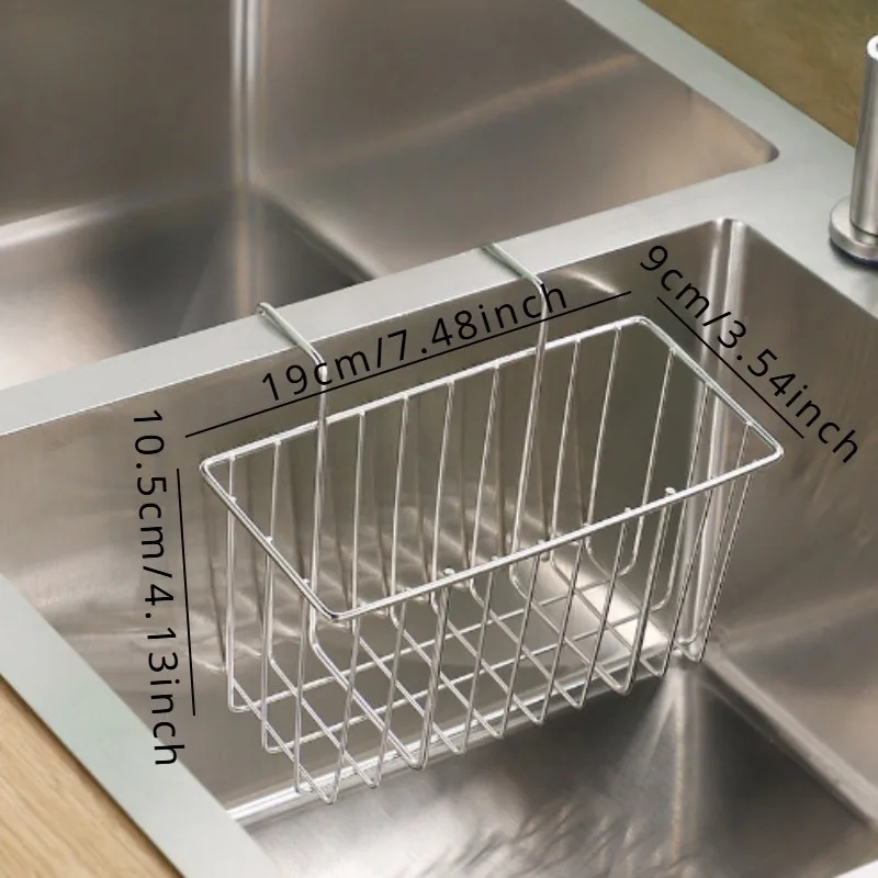 Sponge Holder, Brush and Soap Dishwashing Liquid Drainer Basket - Essential Kitchen Accessory for Easy Cleaning and Organization