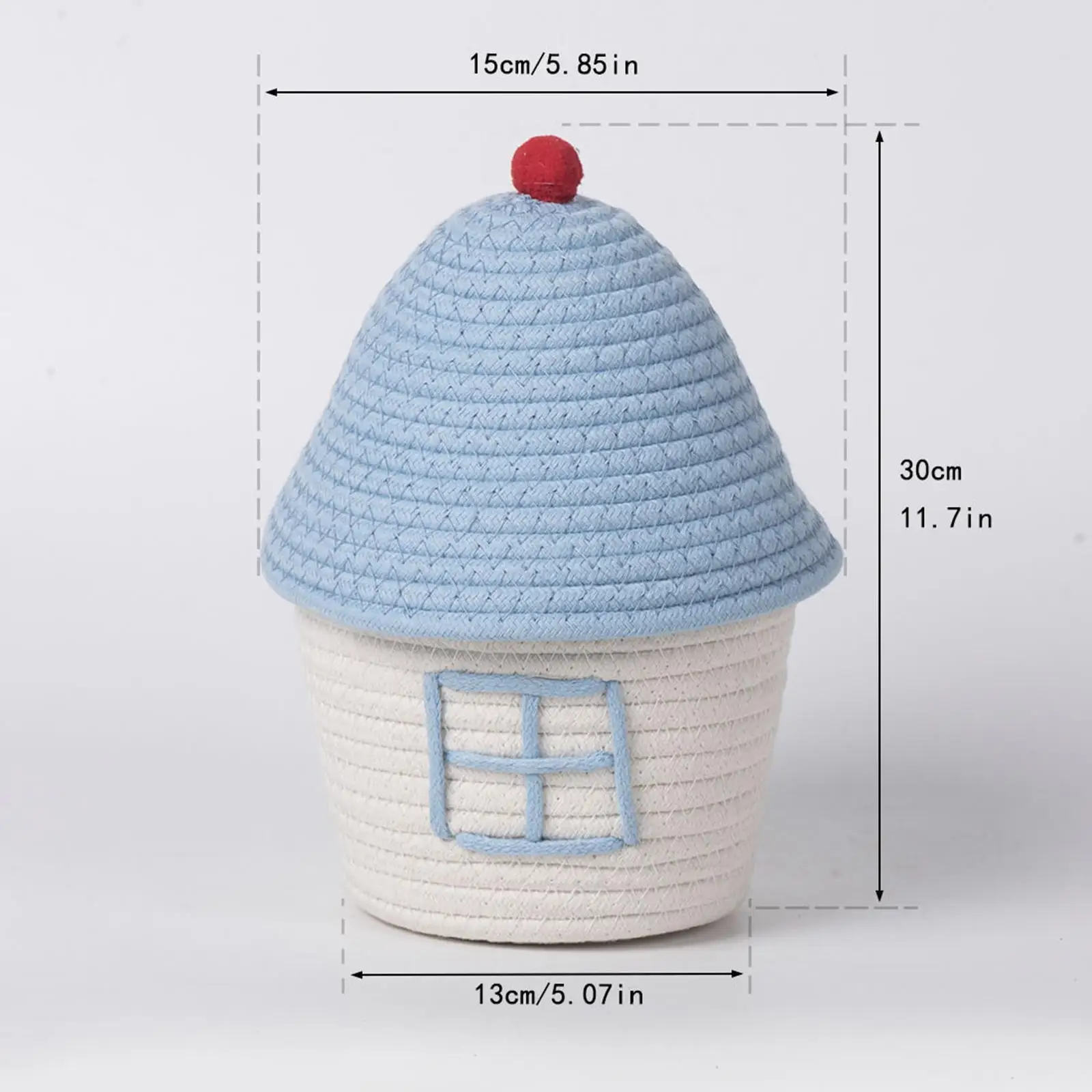 House Shape Woven Storage Basket Large Capacity Multifunction Creative Toy Basket for Cosmetics Snacks Bedroom Home Use Cabinet